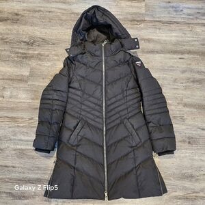 Women's Pajar Canada Queen Goose Down Coat Parka Black Hooded